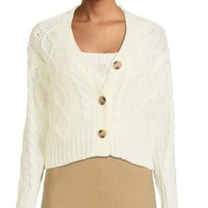 Xs Kendall and Kylie cream knit cardigan and tank set